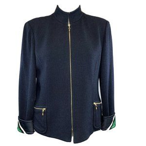 St John Sport Marie Gray Full Zip Sweater Jacket 8